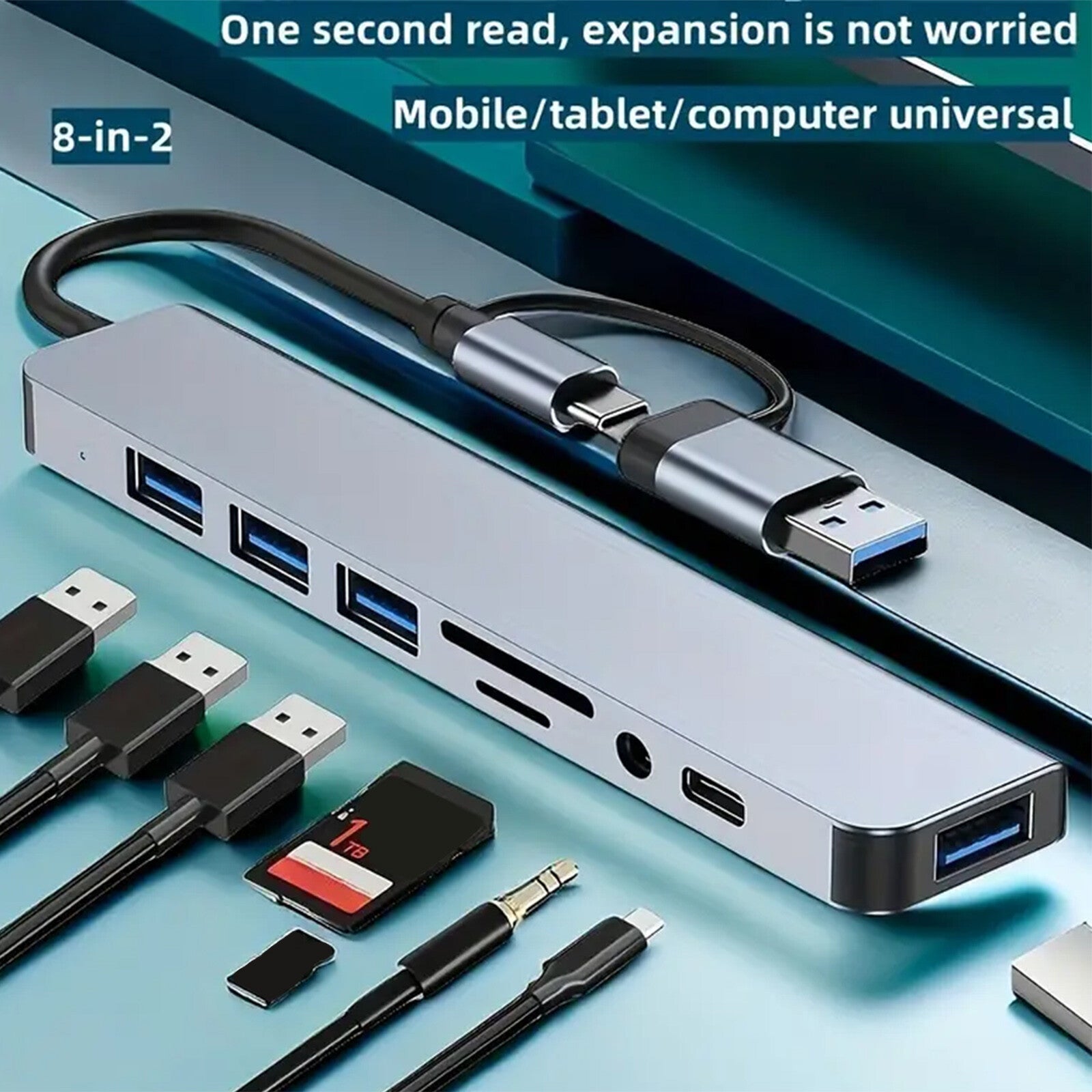 USB Hub 8u1 3.0 TYPE-C