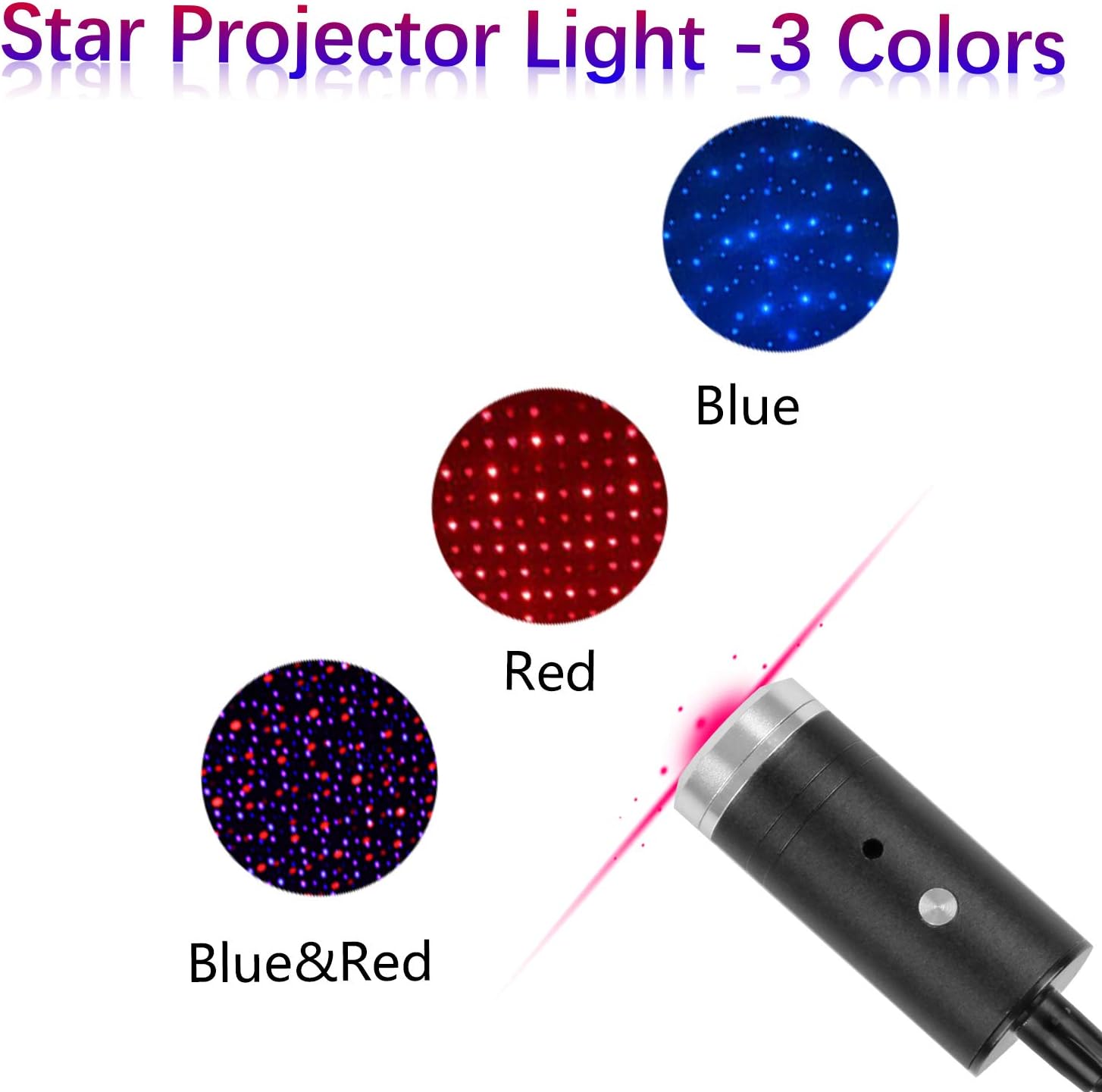 Led usb projektor zvezdano nebo