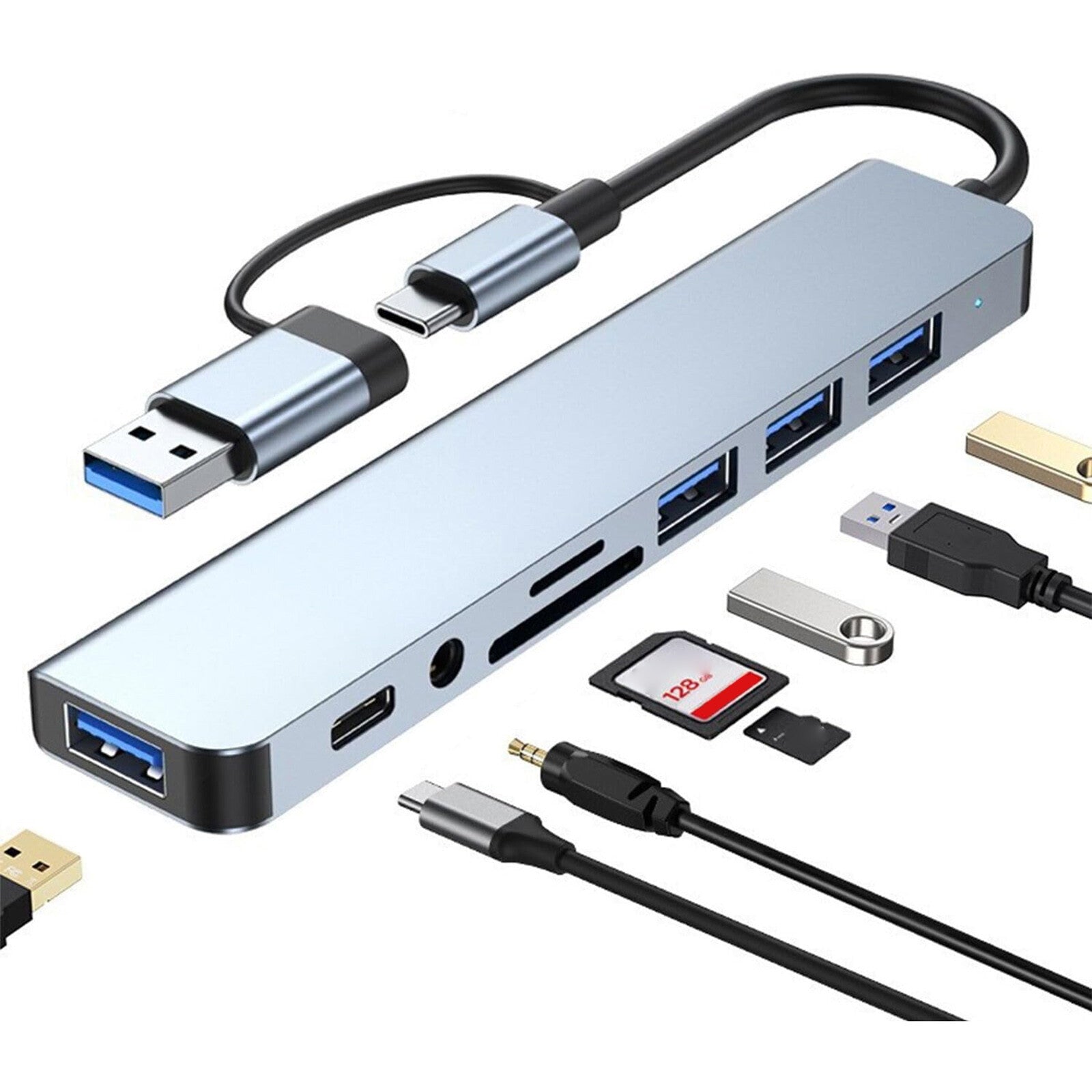 USB Hub 8u1 3.0 TYPE-C